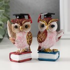 Фигурка полистоун «Ученый красный филин на книге», 3.5×4.5×8.5 см, МИКС - Фото 1