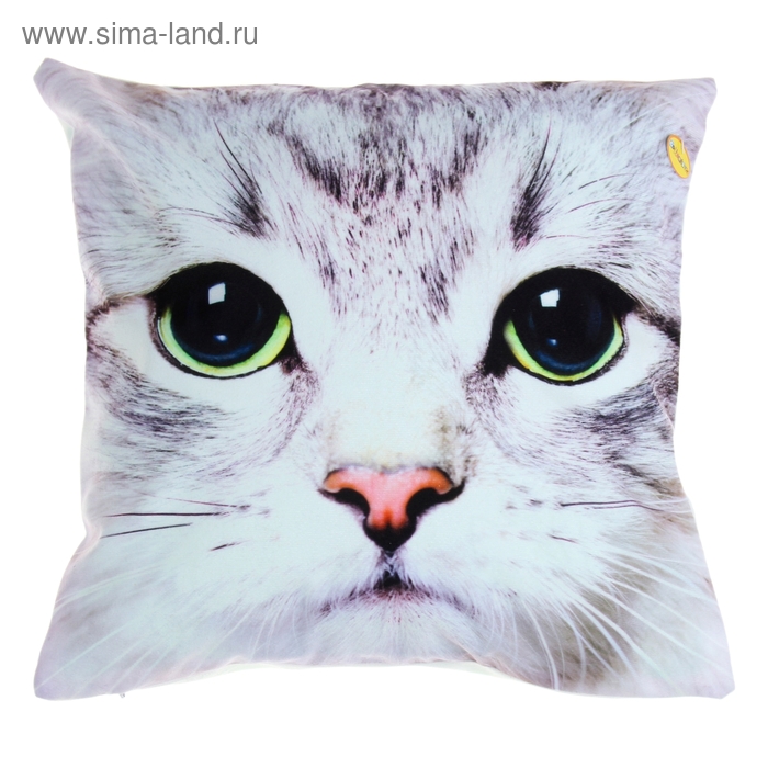 Наволочка декоративная "Collorista" Кошка 40х40 см, 100% п/э велюр - Фото 1