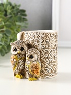 Фигурка-карандашница полистоун «Филины с орнаментом», 6.5×8.5×9 см - Фото 2