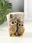 Фигурка-карандашница полистоун «Филины с орнаментом», 6.5×8.5×9 см - Фото 3