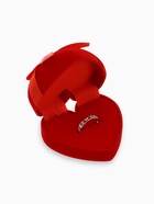 Футляр бархатный под серьги/кольцо «Сердце» с лентой, 6.2×6,2, цвет красный - Фото 2