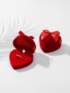 Футляр бархатный под серьги/кольцо «Сердце» с лентой, 6.2×6,2, цвет красный - Фото 7