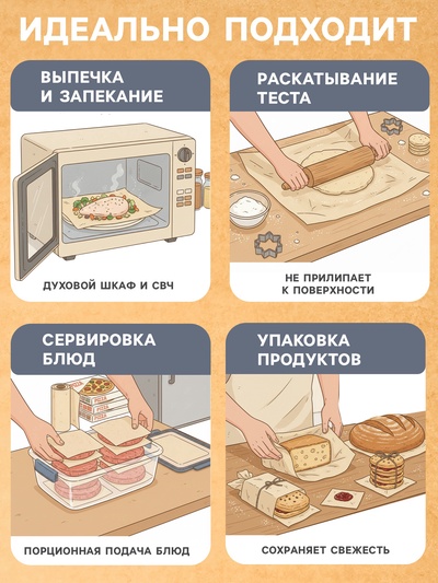 Бумага для выпечки силиконизированная Доляна, 38 см×25 м, жиростойкая, пергамент, коричневая