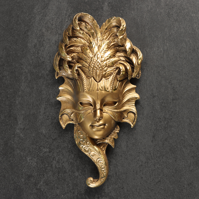 Подвесной декор "Венецианская маска №1" 27х14см, бронза