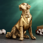 Фигура "Пес в пиджаке с бабочкой" 28см, бронза - фото 321127236