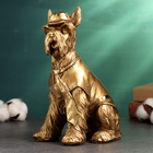 Фигура "Пес в кепке и галстуке сидит" 23см, бронза - фото 321127253