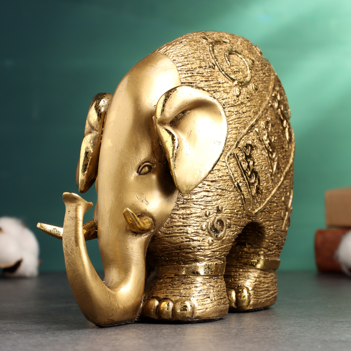 Фигура "Слон c символами" 18х25х11см, бронза