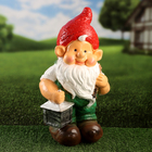 Садовая фигура "Гном Вася с фонарем" 43х23х21см - фото 24133412