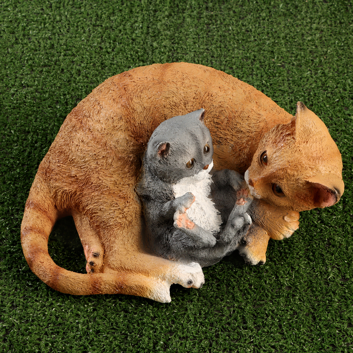 Садовая фигура "Кошка с котенком" 15х31х25см