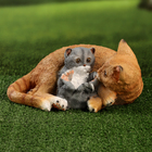 Садовая фигура "Кошка с котенком" 15х31х25см - фото 24133433