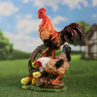 Садовая фигура "Куриная семья на колесе" 45х35х19см - фото 24133440