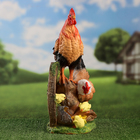 Садовая фигура "Куриная семья на колесе" 45х35х19см - фото 24133442