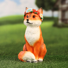 Садовая фигура "Лисичка с венком" 25х13х15см - фото 24133444