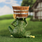 Фигурное кашпо "Лягушка с кадкой" 27см - фото 24133453