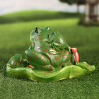 Садовая фигура "Лягушка с лягушатами на листке" 18см - Фото 4