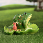 Садовая фигура "Лягушка с лягушатами на листке" 18см - Фото 5