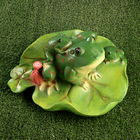 Садовая фигура "Лягушка с лягушатами на листке" 18см - Фото 6