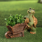 Садовая фигура - кашпо "Черепаха с тачкой" 24х36cм - фото 321127454