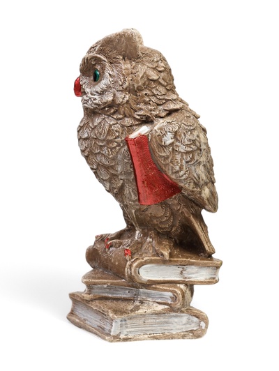 Фигурка гипс «Сова на книгах» коричневая, 14×6×6 см