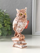 Фигура "Сова на книгах" коричневая, 14х6х6см - фото 809663004
