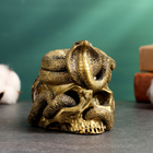 Подсвечник "Змея на черепе" старое золото, 9,5х8х8см - Фото 3