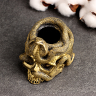 Подсвечник "Змея на черепе" старое золото, 9,5х8х8см - Фото 5