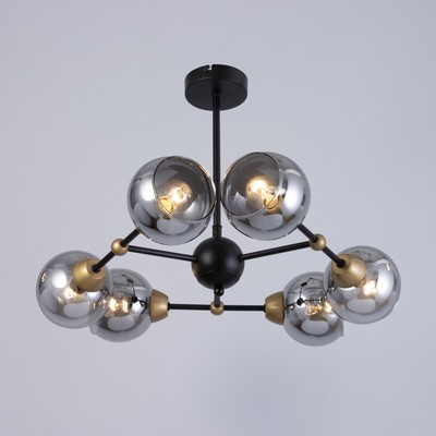 Люстра «Атом», 6×60 Вт Е27, черный