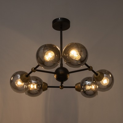 Люстра «Атом», 6×60 Вт Е27, черный