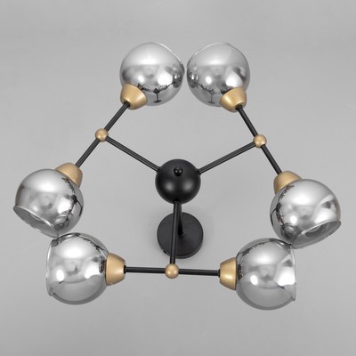 Люстра «Атом», 6×60 Вт Е27, черный