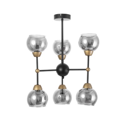 Люстра «Атом», 6×60 Вт Е27, черный