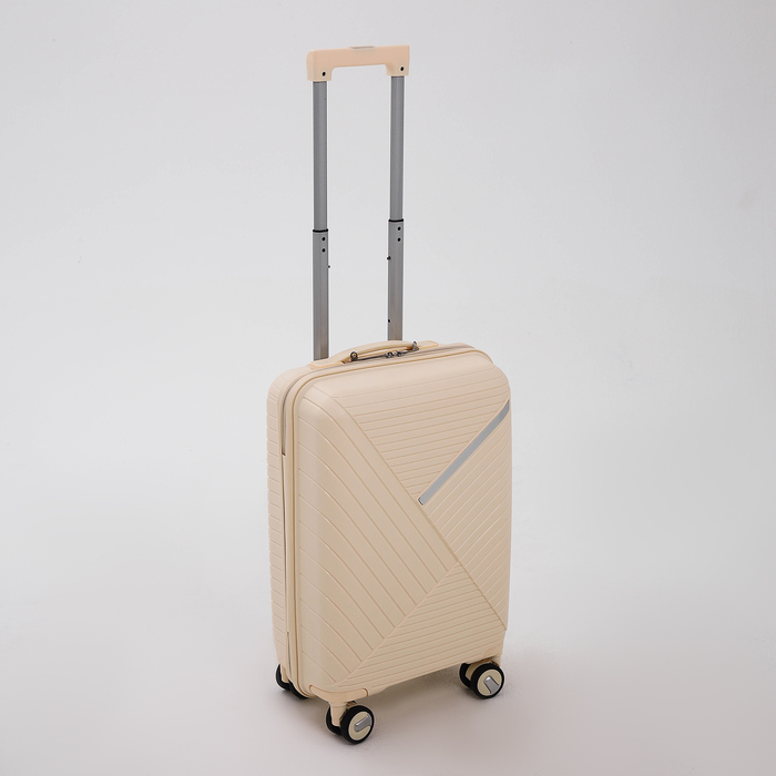 Чемодан 20", 36*21*55, отд на молнии, код замок, 4 колеса, белый - Фото 1