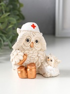 Фигурка гипс «Сова врач с совёнком», 10×10×8 см - Фото 5