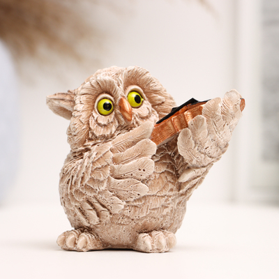Фигурка гипс «Сова со скрипкой», коричневая, 11×8×6 см
