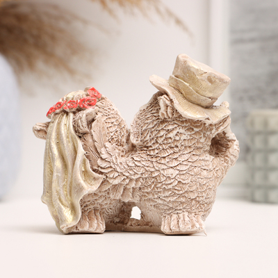 Фигурка гипс «Совы молодожены», 12×10×6 см