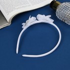 Ободок для волос «Школьница», ушки бусинки, d=5 см, 1 см, белый - Фото 2