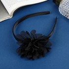 Ободок для волос "Школьница" галант цветок, d-9 см 1 см, чёрный - фото 297103196