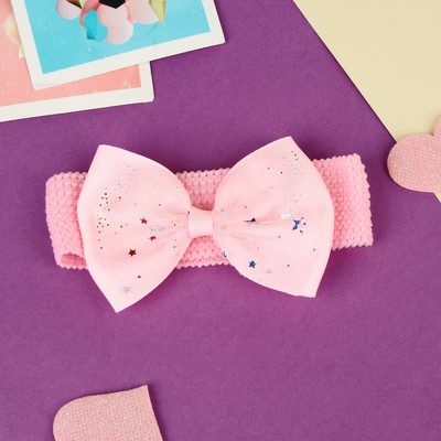 Повязка для волос «Выбражулька», падающая звезда, 16×3 см, розовая