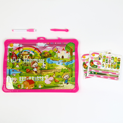 Игровой набор лабиринт «Радужная деревня», маркерная доска, 2×36×27.5 см