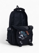 Рюкзак школьный на молнии, с карманами, принтом, размер 28×11×41 см, чёрный/оранжевый - фото 48867862