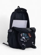 Рюкзак школьный на молнии, с карманами, принтом, размер 28×11×41 см, чёрный/оранжевый - фото 52488107