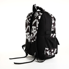 Рюкзак школьный из текстиля на молнии, наружный карман, цвет чёрный - фото 11185774
