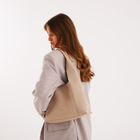 Сумка женская на кнопке, косметичка, цвет бежевый - фото 23824768