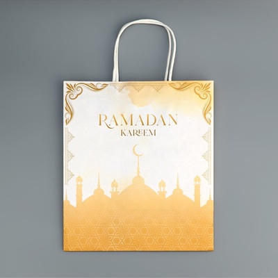 Пакет подарочный крафтовый «Рамадан», Ramadan kareem, 22×25×12 см