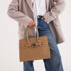 Сумка женская на молнии, цвет песочный - фото 23824792