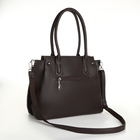 Сумка женская на молнии, цвет тёмно-коричневый - фото 23749407