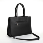 Сумка женская тоут на молнии, 33×12×25 см, однотонная, чёрная - Фото 3
