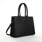 Сумка женская тоут на молнии, 33×12×25 см, однотонная, чёрная - Фото 4