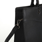 Сумка женская тоут на молнии, 33×12×25 см, однотонная, чёрная - Фото 6