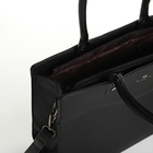 Сумка женская тоут на молнии, 33×12×25 см, однотонная, чёрная - Фото 7