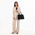 Сумка женская тоут на молнии, 33×12×25 см, однотонная, чёрная - Фото 8